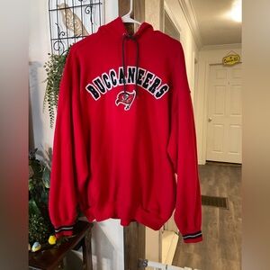 NFL Red and Gray Hoodie Buccaneers pre loved
